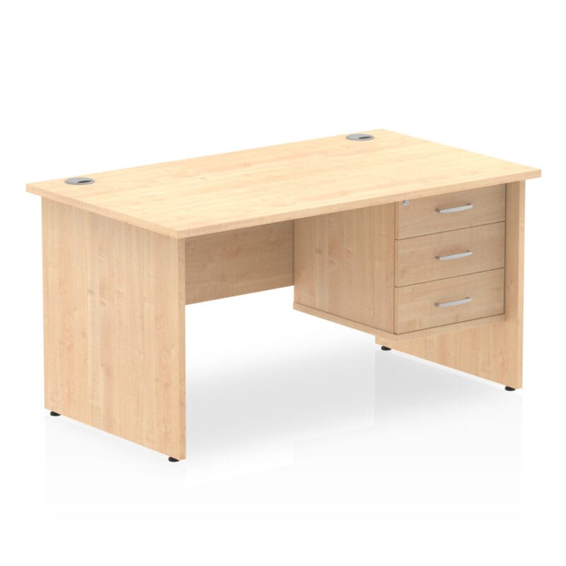 Impulse 1400mm Panel End Straight Desk With Single Fixed Pedestal - Image 14