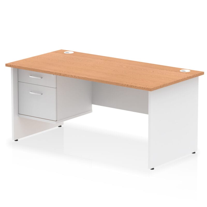Impulse 1600mm Panel End Straight Desk With Single Fixed Pedestal - Image 19