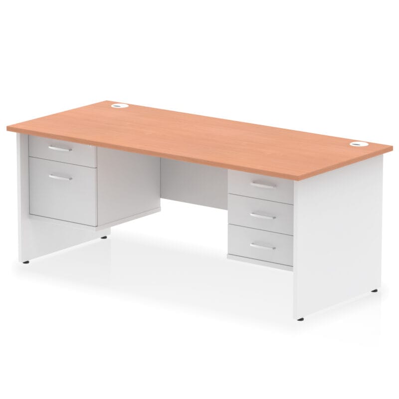 Impulse 1800mm Panel End Straight Desk With Two Fixed Pedestal - Image 7