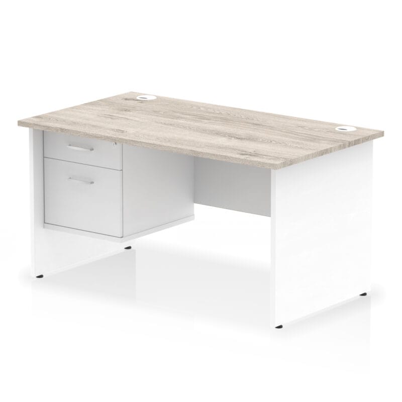Impulse 1400mm Panel End Straight Desk With Single Fixed Pedestal - Image 9