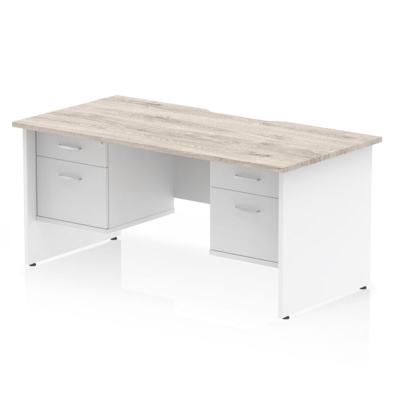 Impulse Scalloped Edge 1600mm Panel End Straight Desk With Two Fixed Pedestal - Image 22